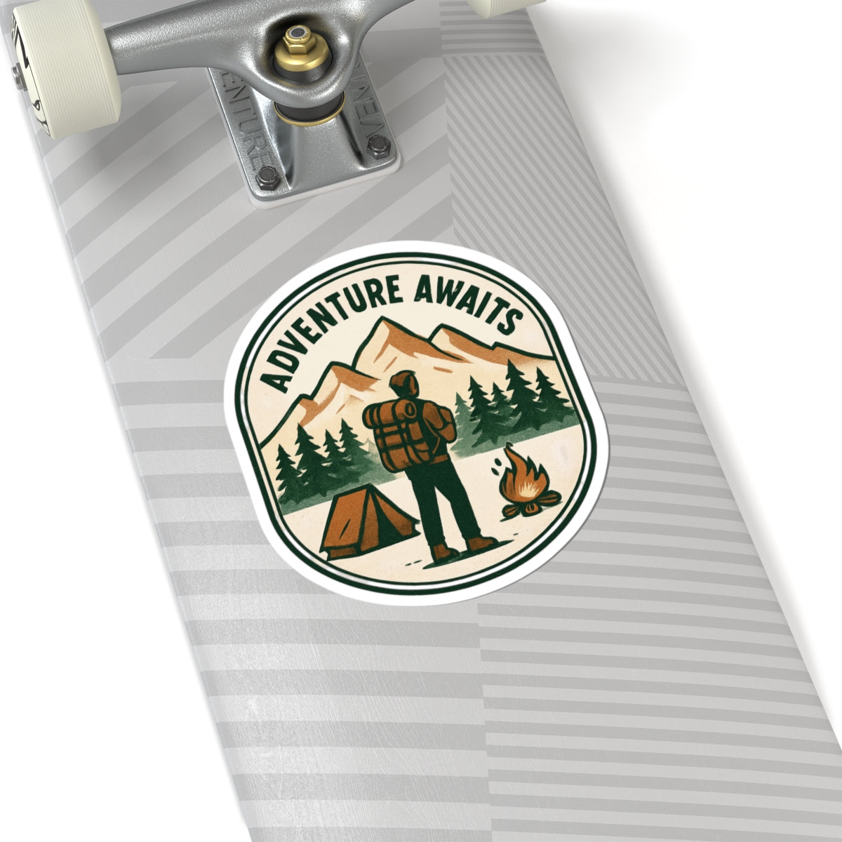 Adventure Awaits Sticker — Hiking Camping Outdoor Vinyl Kiss-Cut