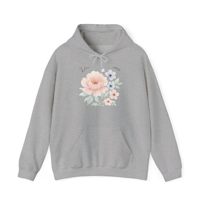 Floral 'You + Me' Hoodie — Soft Watercolor Flower Pullover