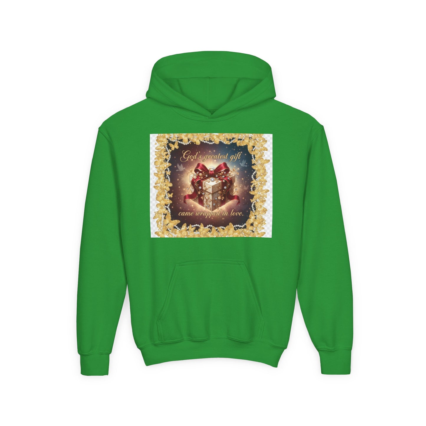Christmas Gift Hoodie for Kids – "God Blessed Us" Present Design