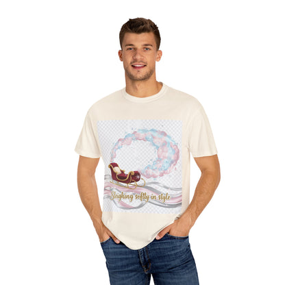 Sleighing Softly in Style T-Shirt — Festive Sleigh Graphic Holiday Tee