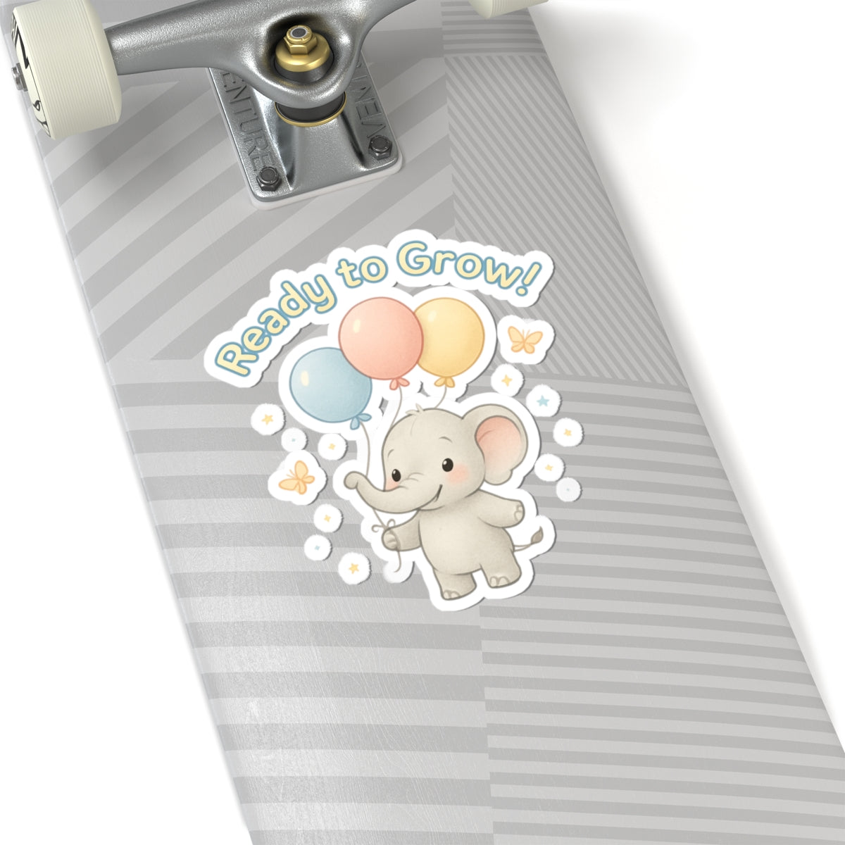Ready to Grow! Cute Baby Elephant Kiss-Cut Sticker
