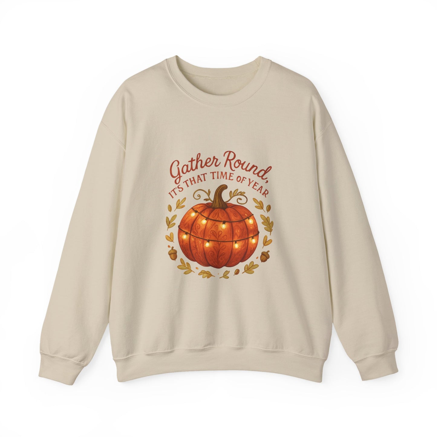Autumn Pumpkin Crewneck Sweatshirt — "Gather Round, 'Tis That Time of Year"