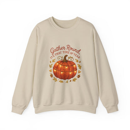 Autumn Pumpkin Crewneck Sweatshirt — "Gather Round, 'Tis That Time of Year"