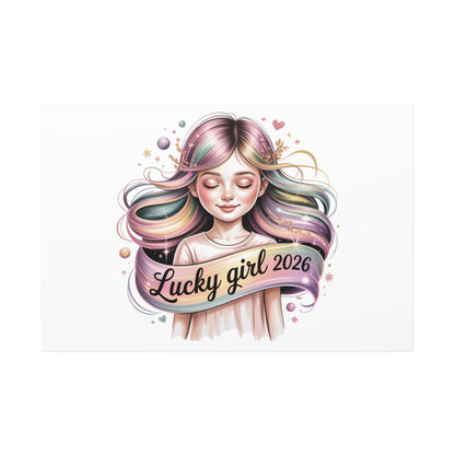 Lucky Girl 2026 Canvas Print | manifest luck, lucky charms