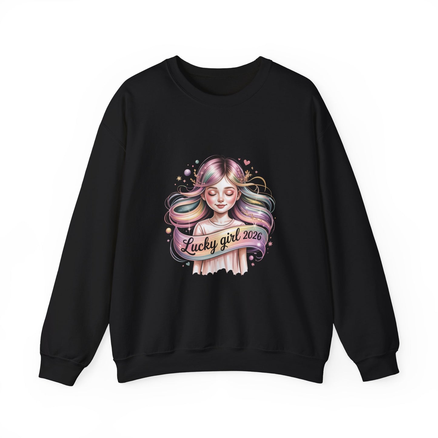 Lucky Girl 2026 Crewneck Sweatshirt | manifest luck, lucky charms