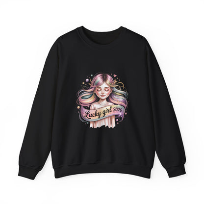 Lucky Girl 2026 Crewneck Sweatshirt | manifest luck, lucky charms