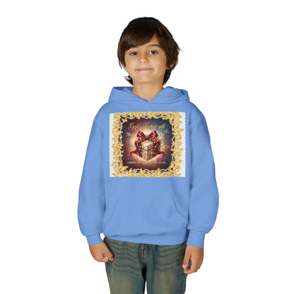 Christmas Gift Hoodie for Kids – "God Blessed Us" Present Design