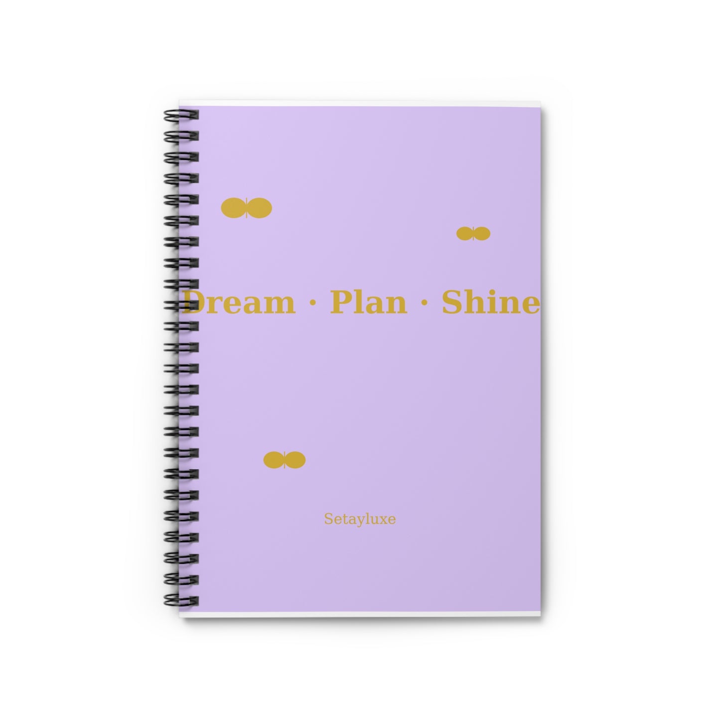 Spiral Notebook — "Dream • Plan • Shine" Purple Ruled Journal