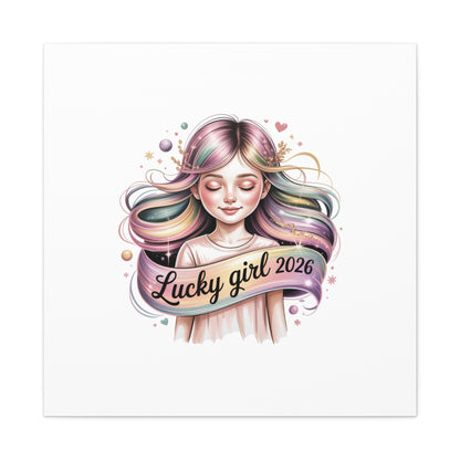 Lucky Girl 2026 Canvas Print | manifest luck, lucky charms