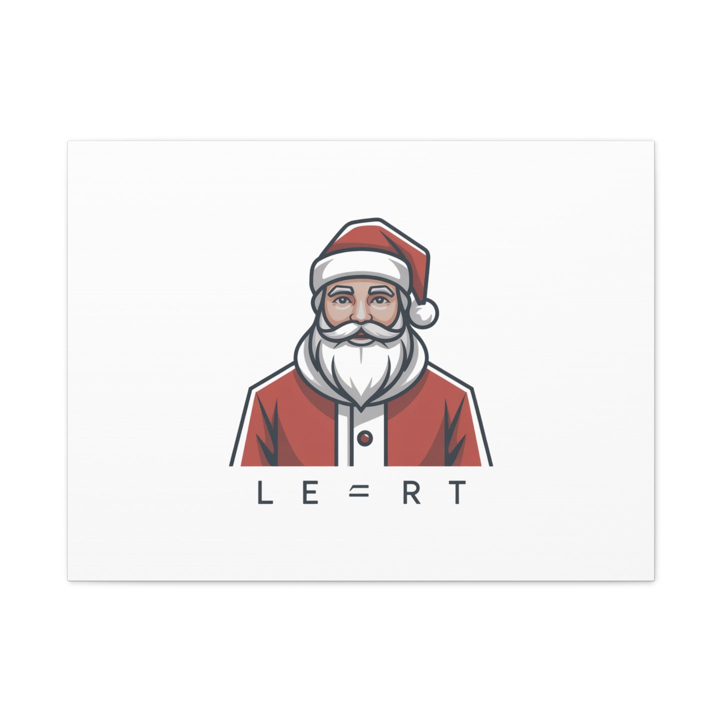 Minimal Santa Canvas, Modern Santa Graphic | Geometric Christmas Wall Art