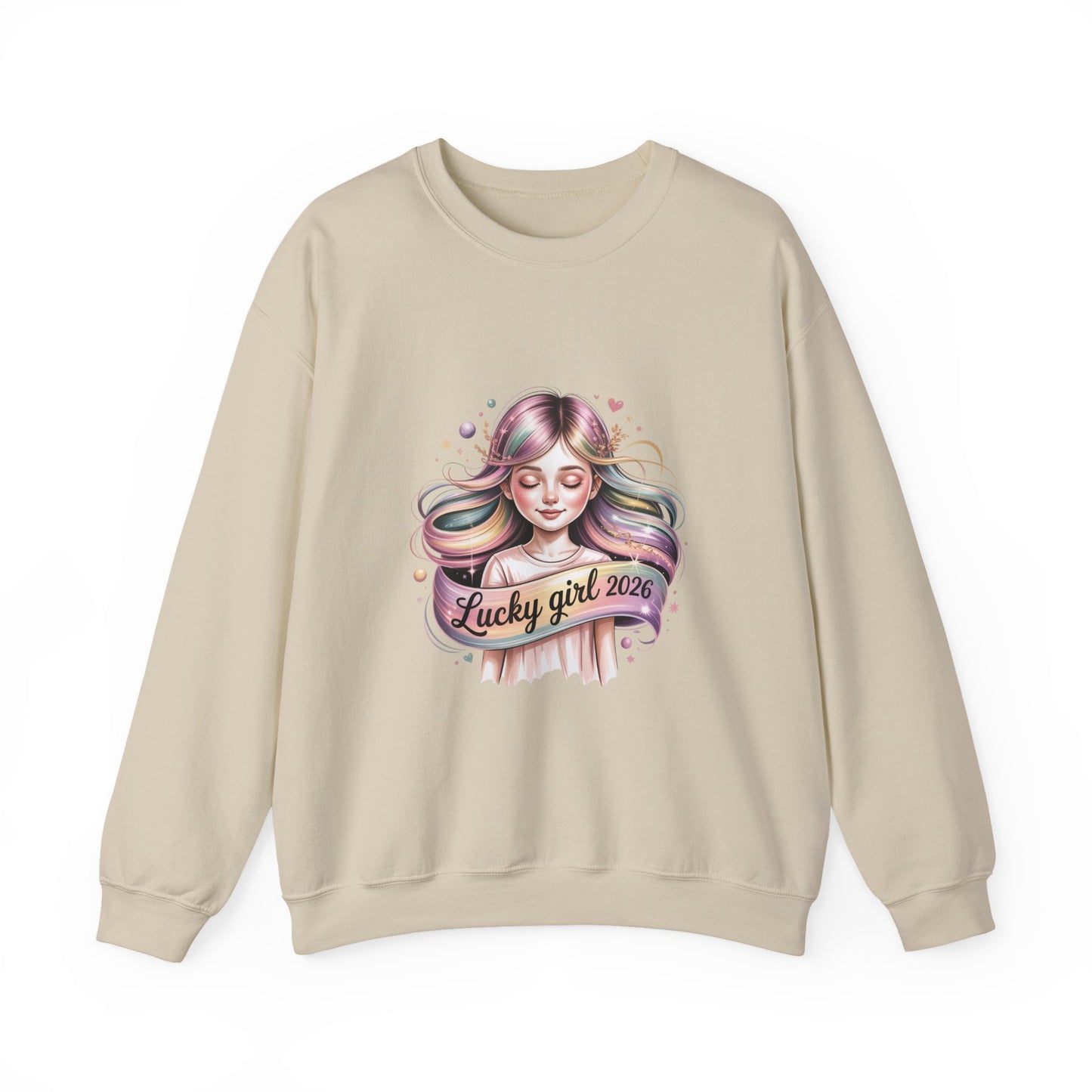 Lucky Girl 2026 Crewneck Sweatshirt | manifest luck, lucky charms