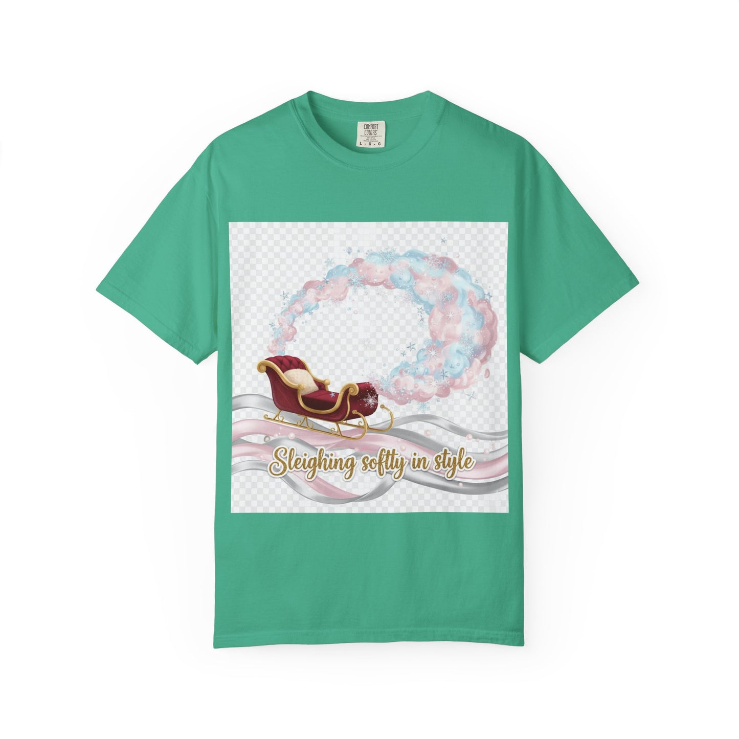 Sleighing Softly in Style T-Shirt — Festive Sleigh Graphic Holiday Tee