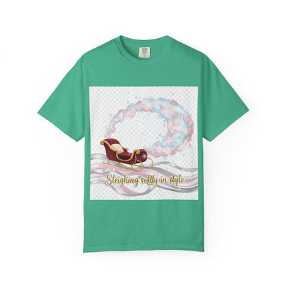 Sleighing Softly in Style T-Shirt — Festive Sleigh Graphic Holiday Tee