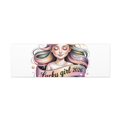 Lucky Girl 2026 Canvas Print | manifest luck, lucky charms