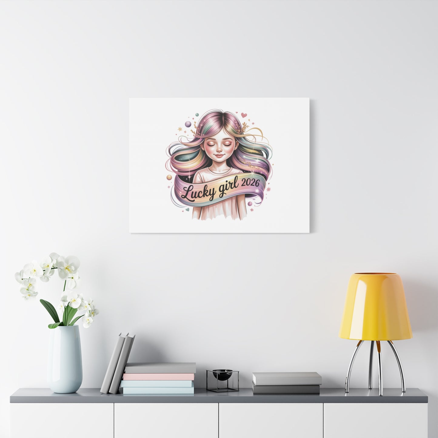 Lucky Girl 2026 Canvas Print | manifest luck, lucky charms