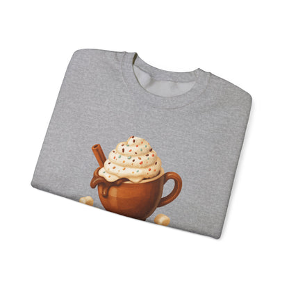 Cozy Hot Cocoa Sweatshirt — "Treat Yourself to Cozy Moments" Crewneck