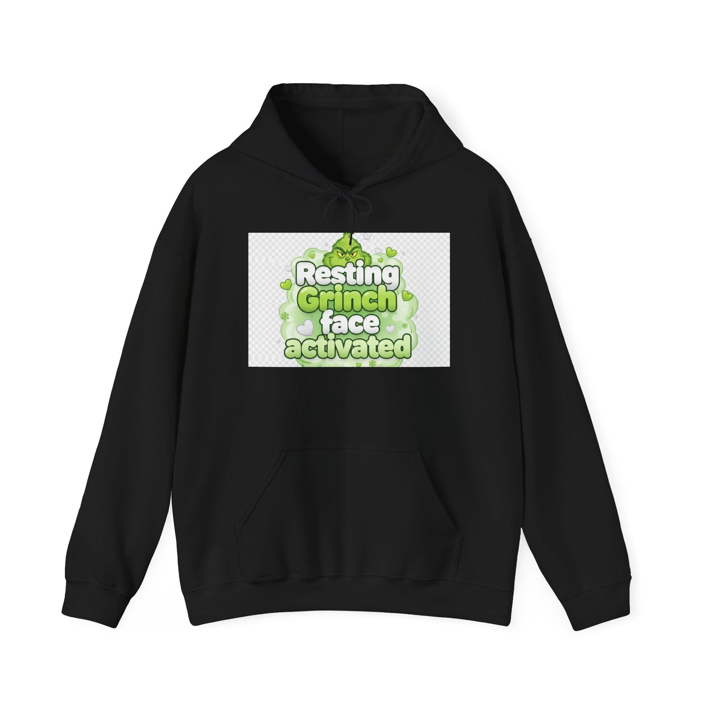 Resting Grinch Face Activated Hoodie – Funny Holiday Sweatshirt