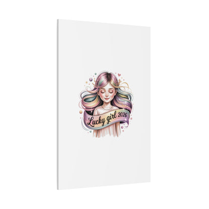 Lucky Girl 2026 Canvas Print | manifest luck, lucky charms
