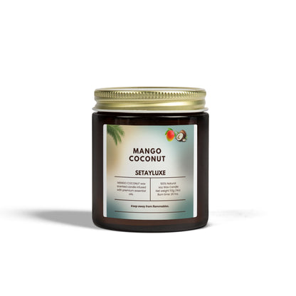 Mango Coconut Scented Candle — Coconut Apricot Wax (4oz or 9oz)