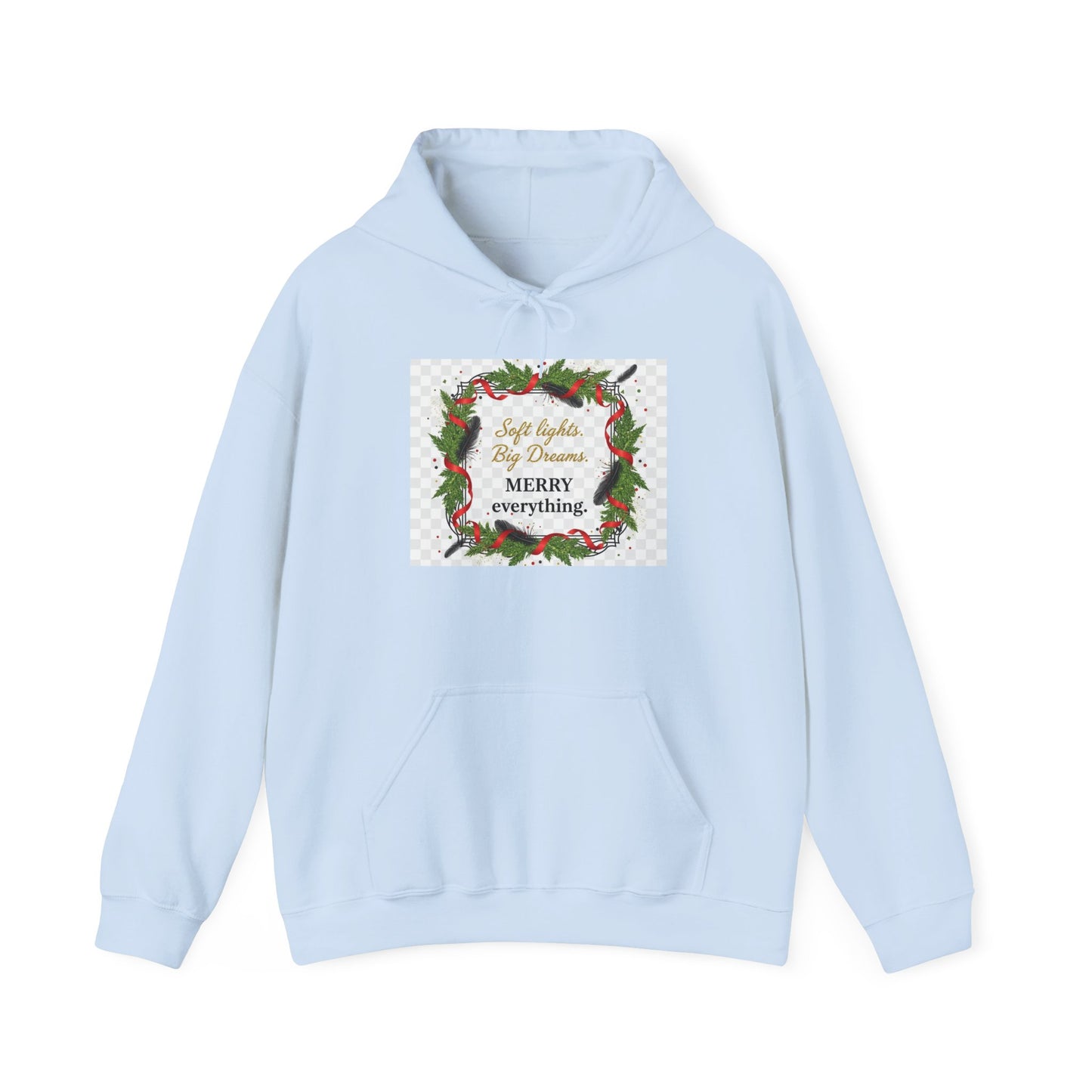 Christmas Wreath Hoodie - 'Merry Everything' Holiday Sweatshirt