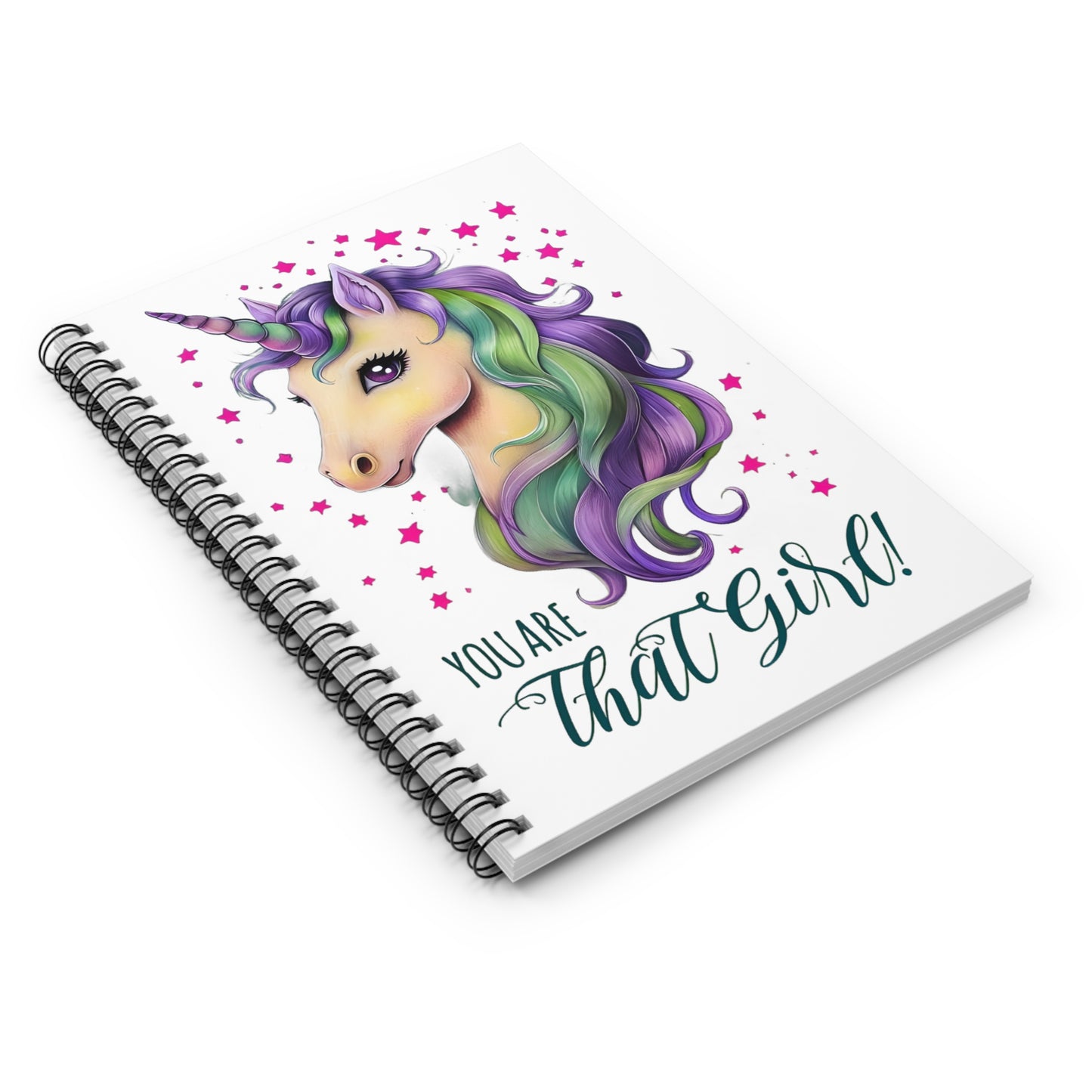 Unicorn Spiral Notebook — "You Are That Girl" Ruled Journal