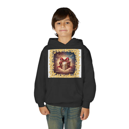 Christmas Gift Hoodie for Kids – "God Blessed Us" Present Design