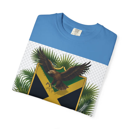 Jamaica Flag Eagle T-Shirt — "We shall RISE and spread our Wings once again" Patriotic Tee