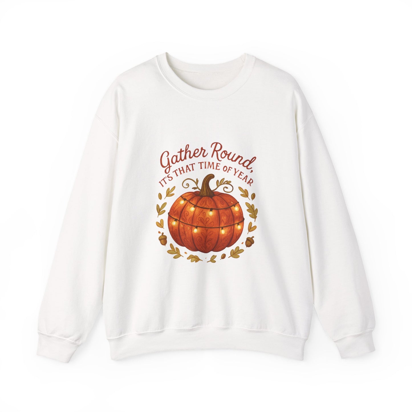 Autumn Pumpkin Crewneck Sweatshirt — "Gather Round, 'Tis That Time of Year"