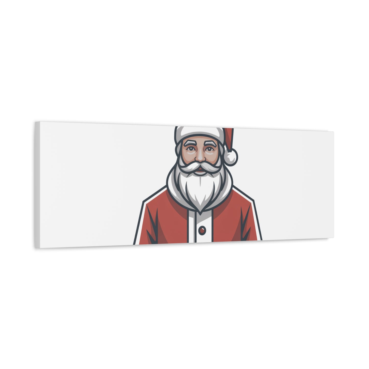 Minimal Santa Canvas, Modern Santa Graphic | Geometric Christmas Wall Art