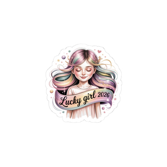 Lucky Girl 2026 Manifest Luck Kiss-Cut Stickers | Lucky Girl Charm