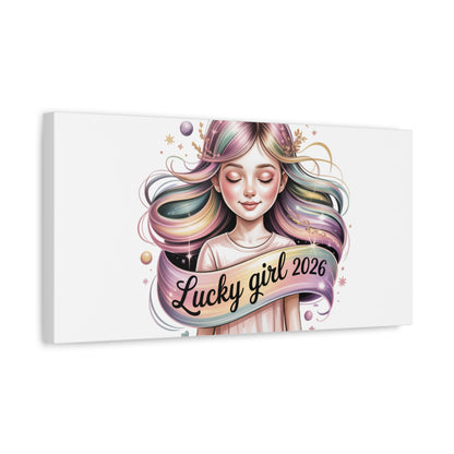 Lucky Girl 2026 Canvas Print | manifest luck, lucky charms