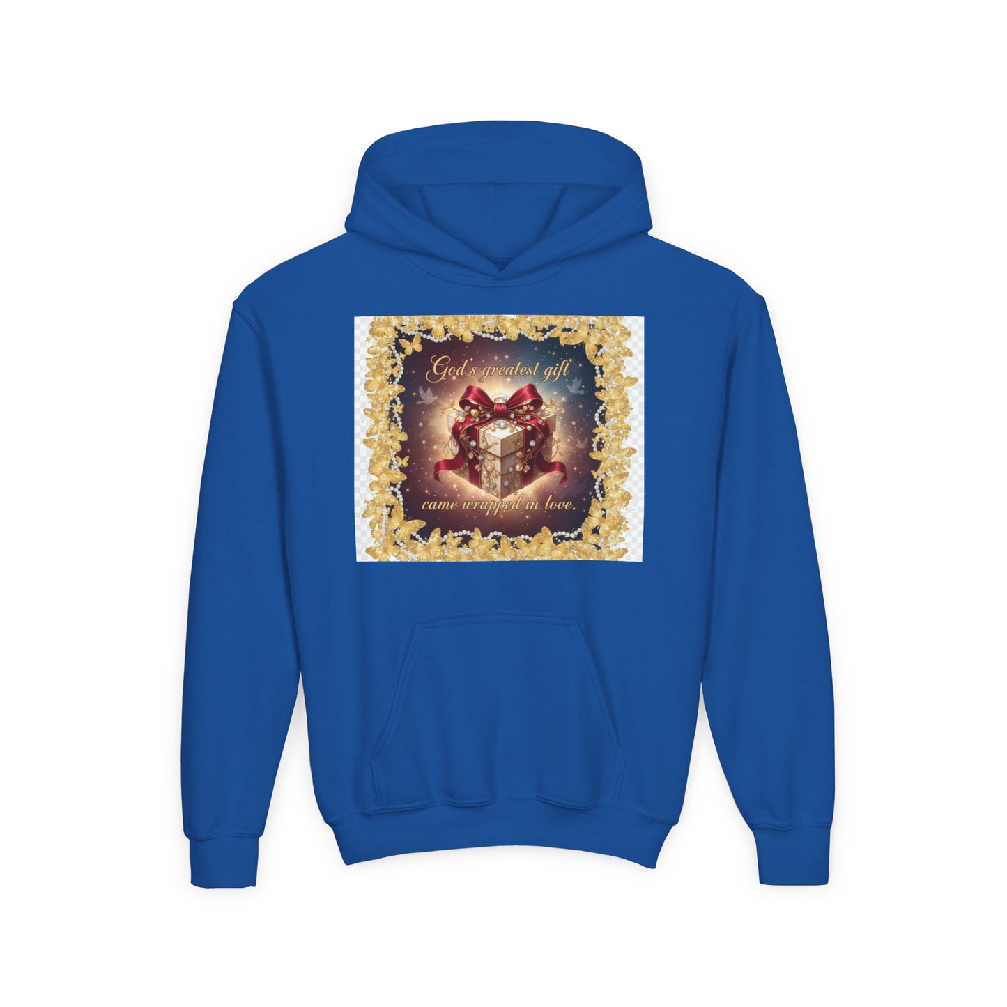 Christmas Gift Hoodie for Kids – "God Blessed Us" Present Design