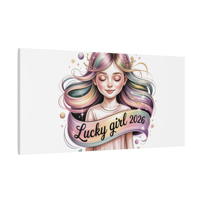 Lucky Girl 2026 Canvas Print | manifest luck, lucky charms
