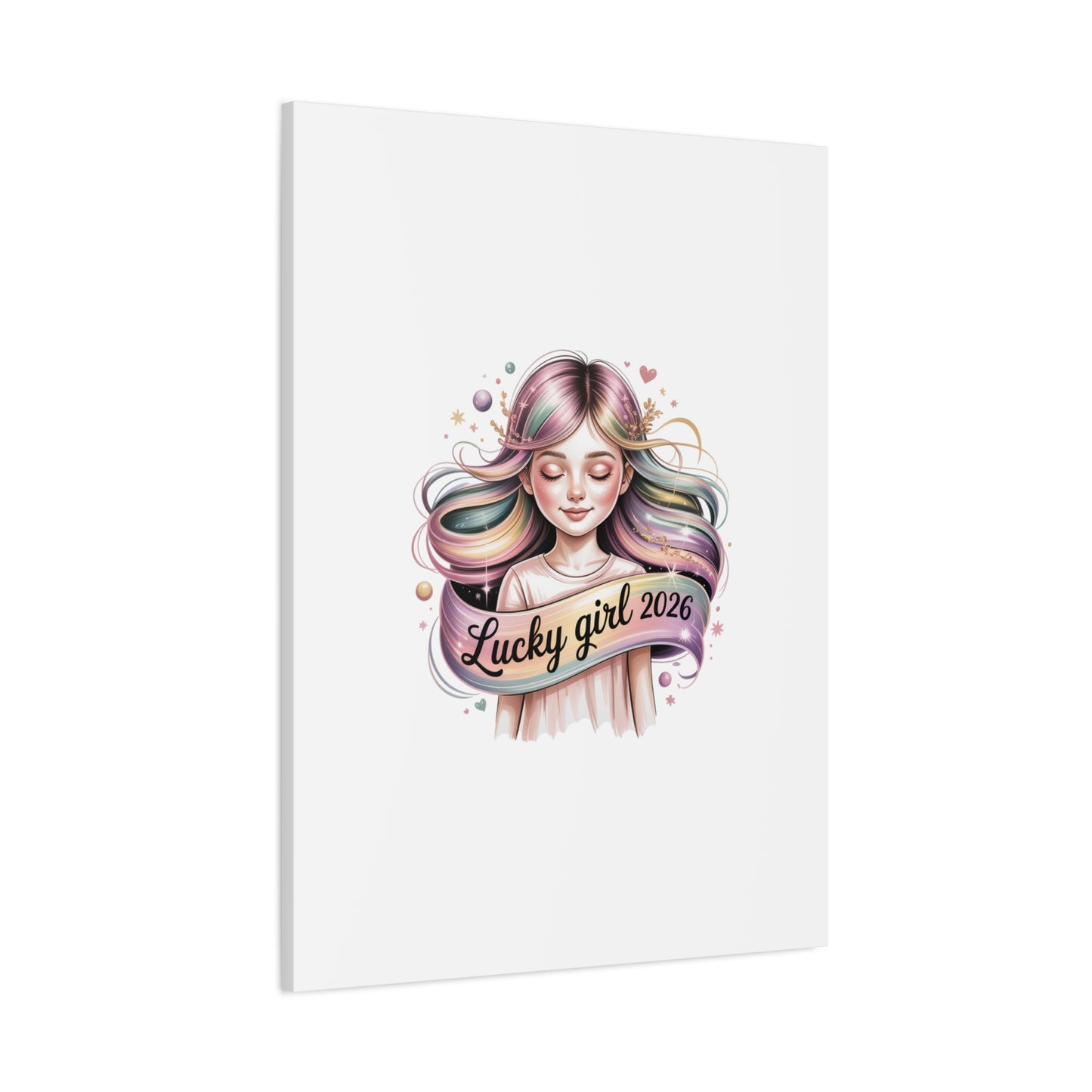 Lucky Girl 2026 Canvas Print | manifest luck, lucky charms