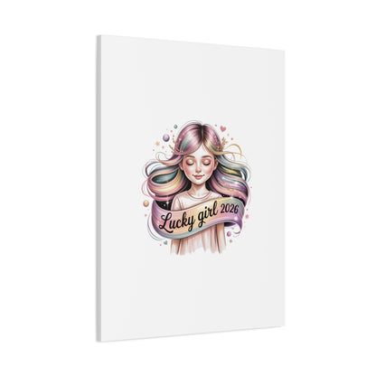 Lucky Girl 2026 Canvas Print | manifest luck, lucky charms