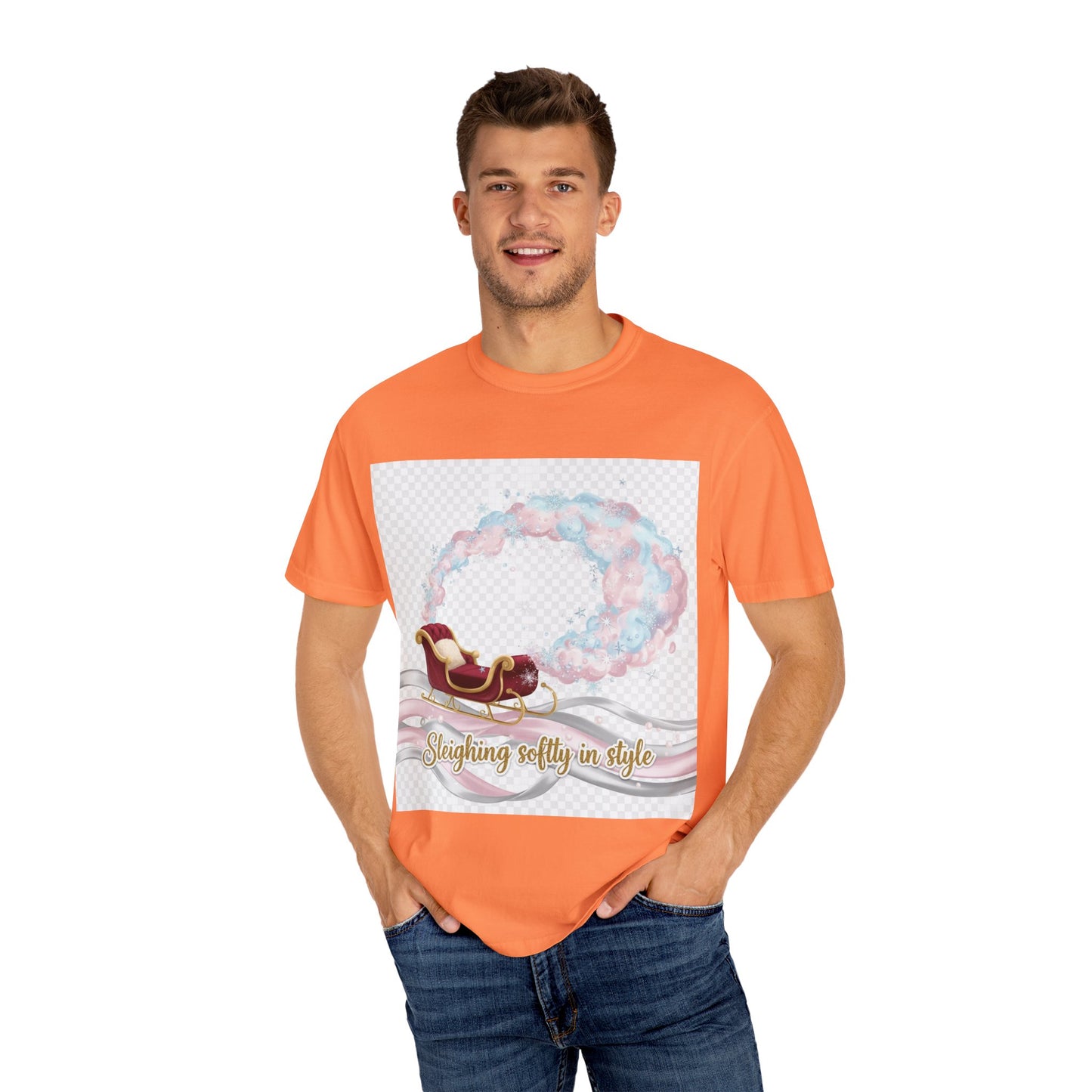 Sleighing Softly in Style T-Shirt — Festive Sleigh Graphic Holiday Tee