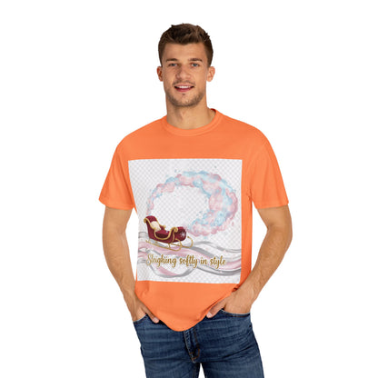 Sleighing Softly in Style T-Shirt — Festive Sleigh Graphic Holiday Tee