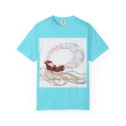 Sleighing Softly in Style T-Shirt — Festive Sleigh Graphic Holiday Tee