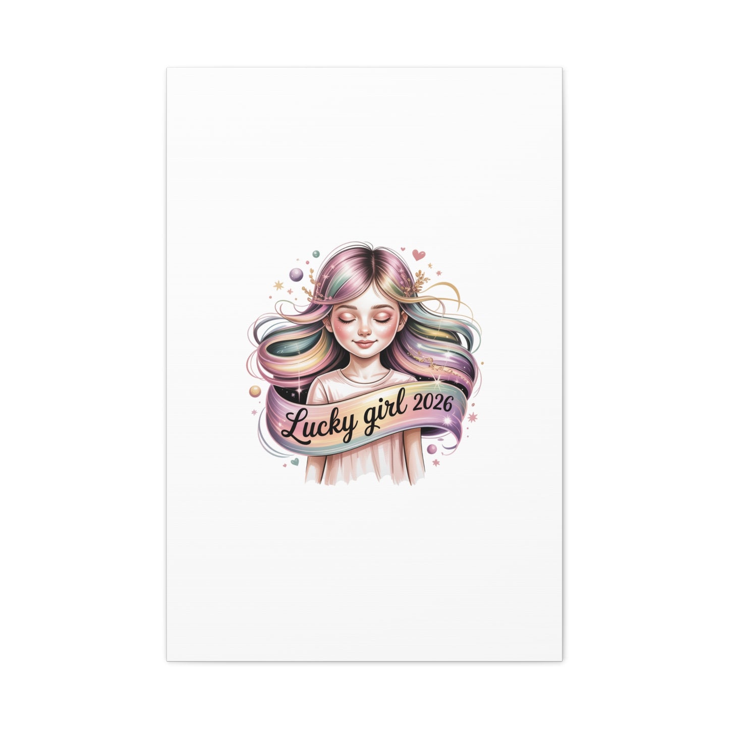 Lucky Girl 2026 Canvas Print | manifest luck, lucky charms