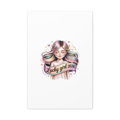 Lucky Girl 2026 Canvas Print | manifest luck, lucky charms
