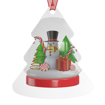 2025 Merry Christmas Bell Ornament — Snowman & Holiday Scene Metal Ornament