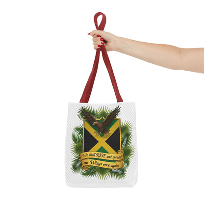 Jamaica Eagle Flag Tote Bag — "We shall RISE and spread our Wings once again" Canvas Shopper