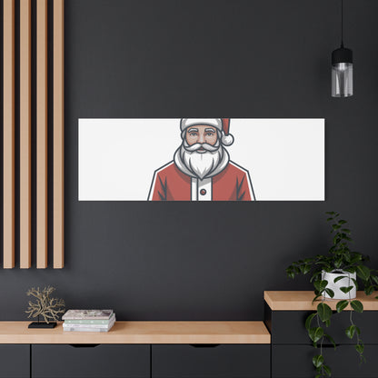 Minimal Santa Canvas, Modern Santa Graphic | Geometric Christmas Wall Art