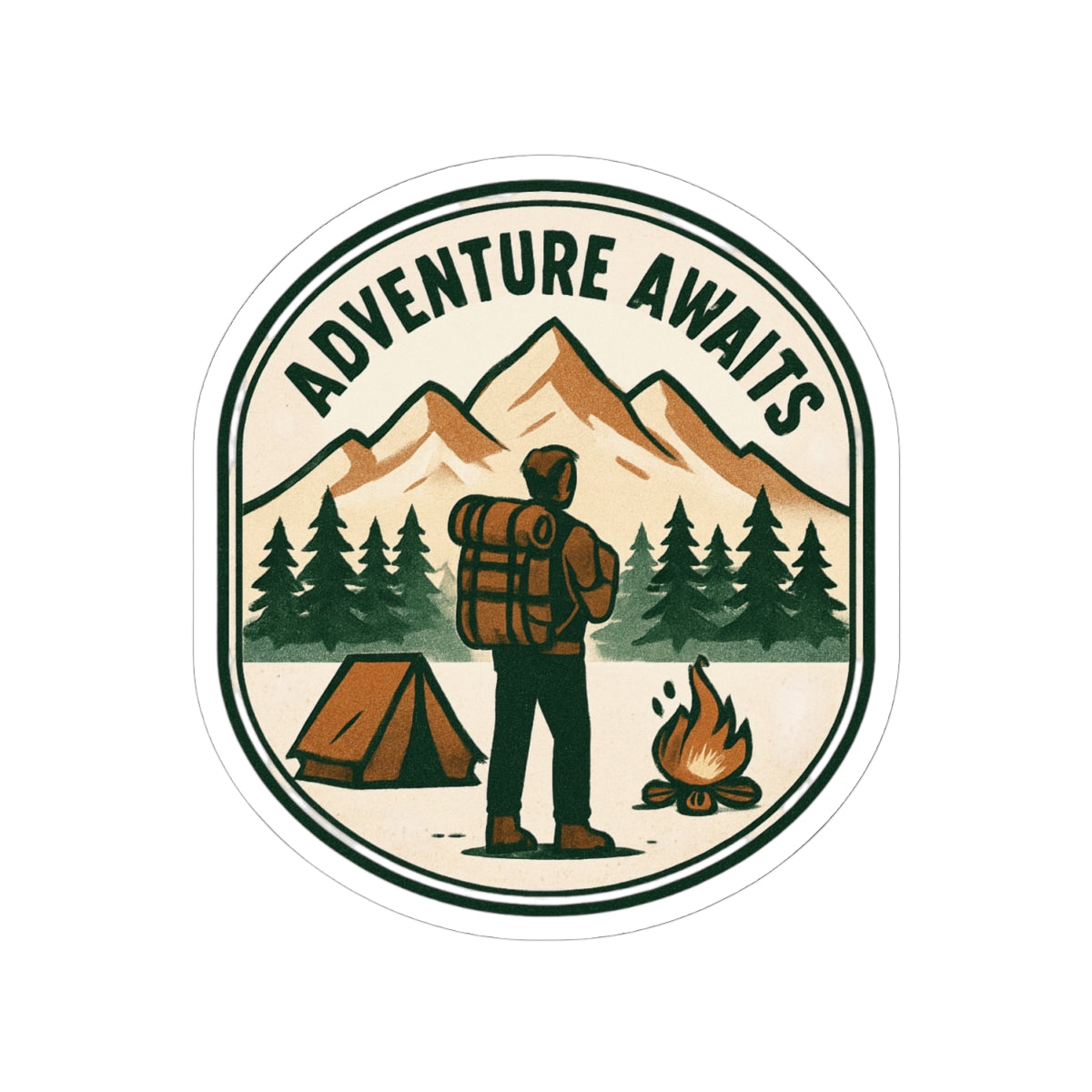 Adventure Awaits Sticker — Hiking Camping Outdoor Vinyl Kiss-Cut