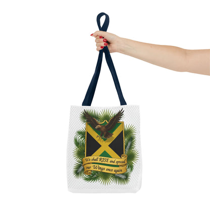 Jamaica Eagle Flag Tote Bag — "We shall RISE and spread our Wings once again" Canvas Shopper