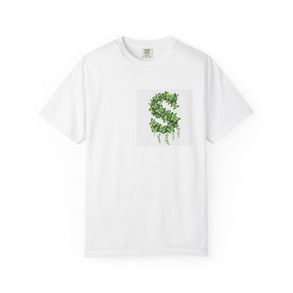 Green Ivy Monogram "S" T-Shirt — Botanical Initial Tee