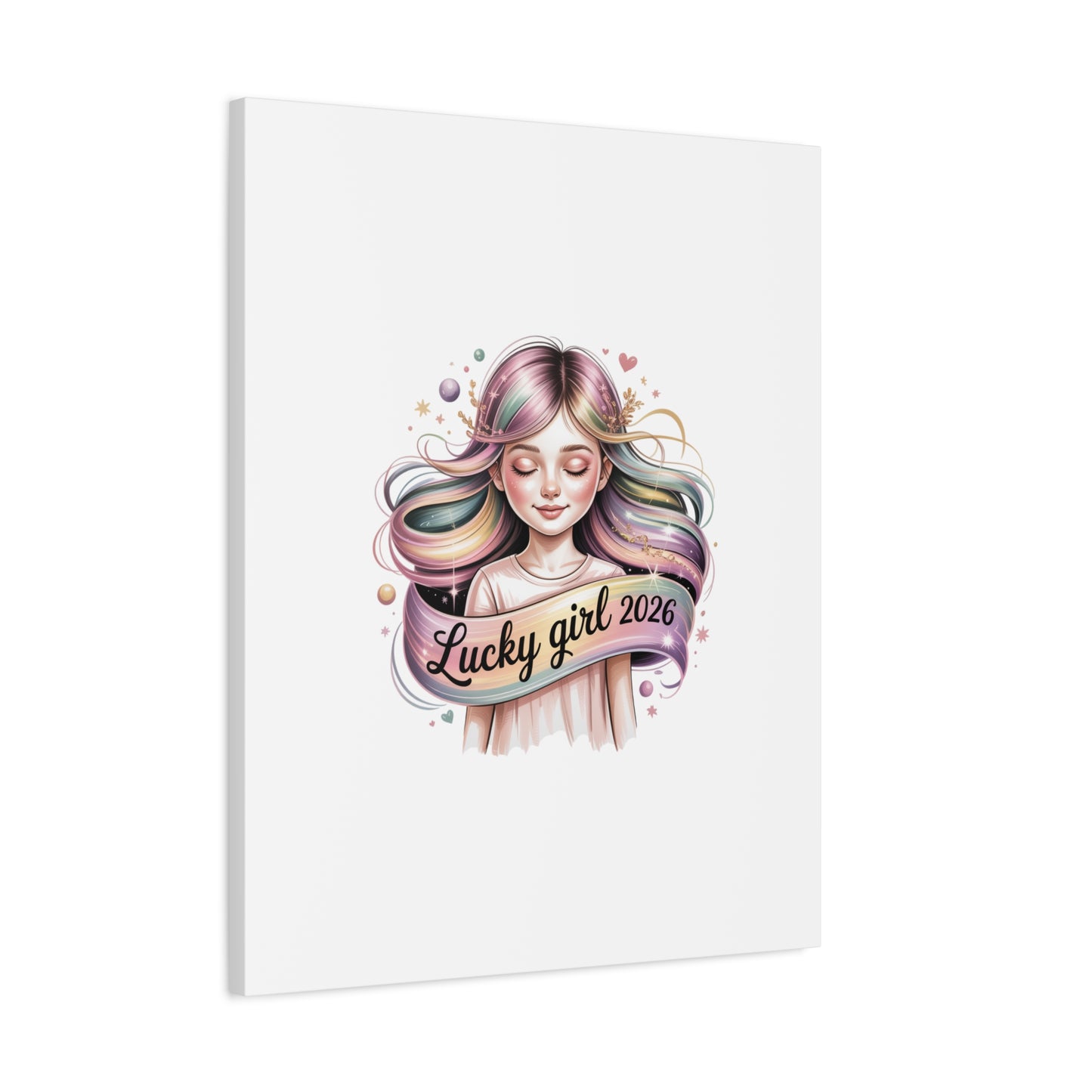 Lucky Girl 2026 Canvas Print | manifest luck, lucky charms