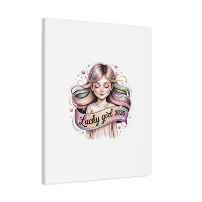 Lucky Girl 2026 Canvas Print | manifest luck, lucky charms
