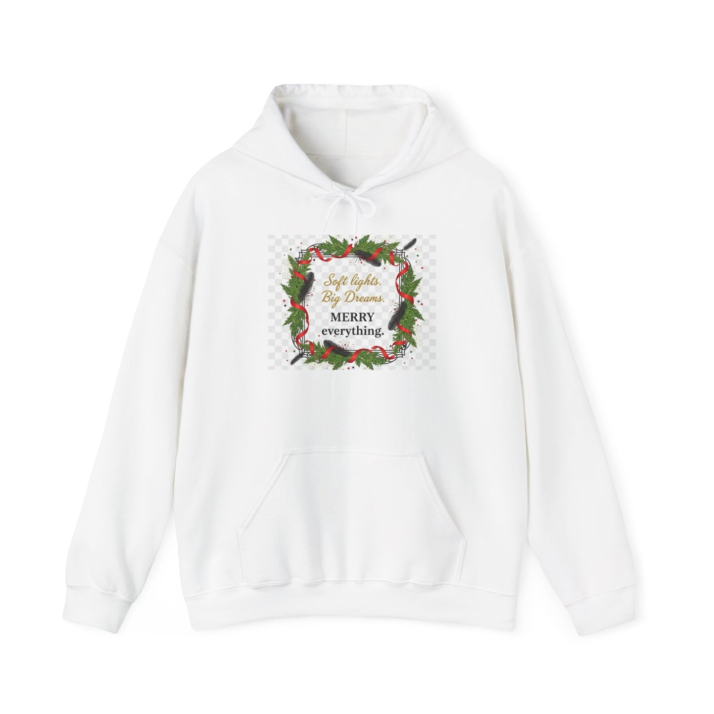 Christmas Wreath Hoodie - 'Merry Everything' Holiday Sweatshirt