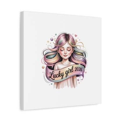 Lucky Girl 2026 Canvas Print | manifest luck, lucky charms